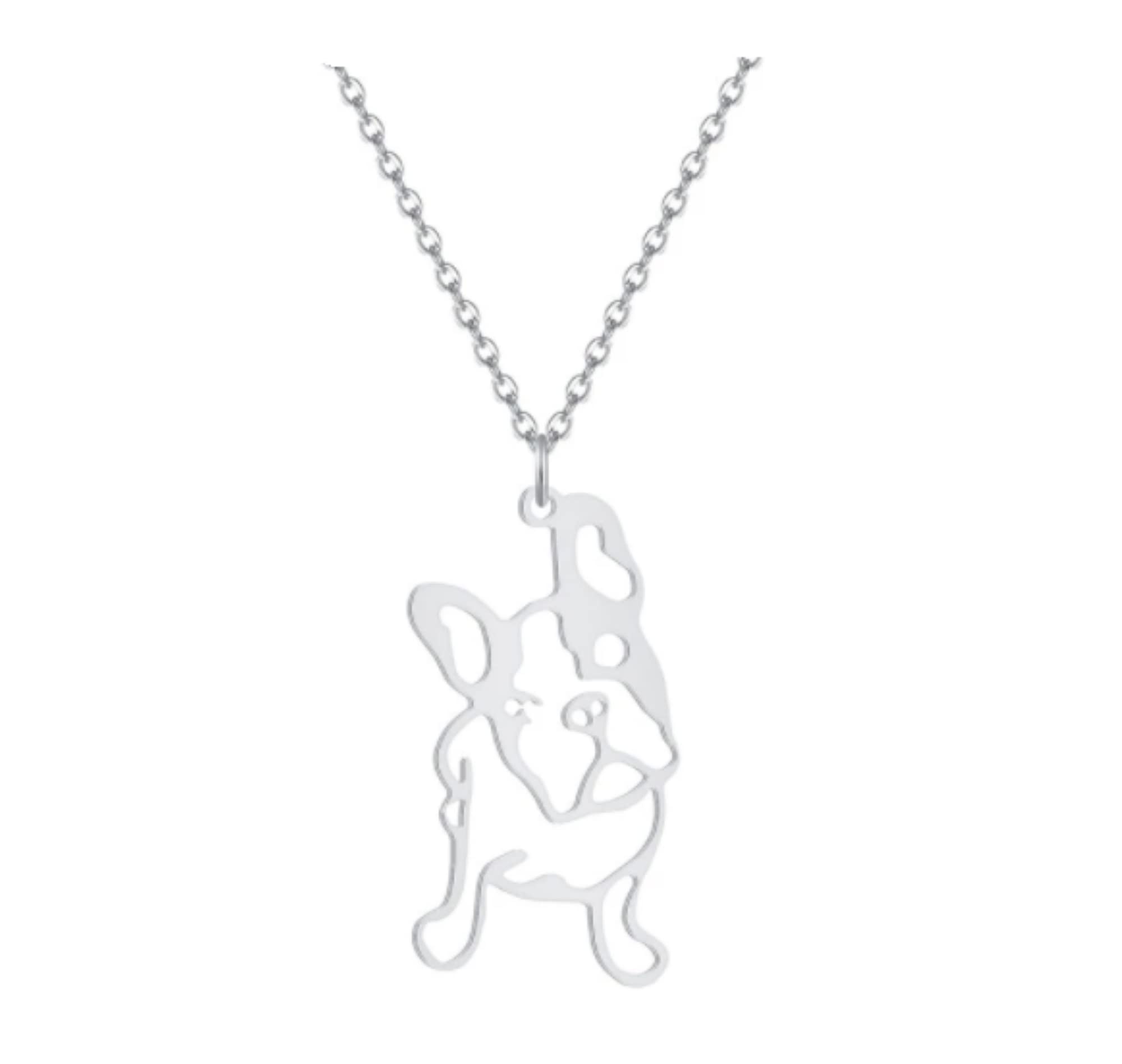 CrownOfRibbons French Bulldog Frenchie Necklace, Corgi Dog Lover in a Gift Bag