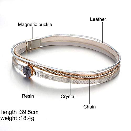 Kirken Women Artificial Leather Bangle Bracelet Charm Wristband Bracelets Gift