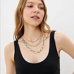 Pearl Necklace Gold Chain Necklace Layered Gold