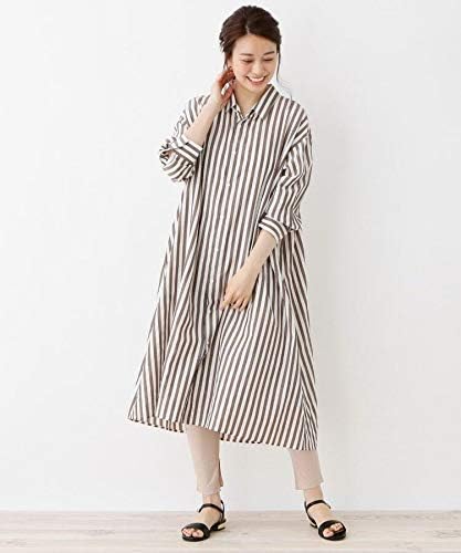 Amazon Opaque Clip オペークドットクリップ 接触冷感 42 Ll Web限定サイズ リンクルエアーストライプ シャツワンピース ダークブラウン 343 42 Ll ワンピース チュニック 通販