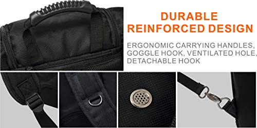 TurnWay Ski/Snowboard Boot Bag/Skating Bag | Excellent for Store Gear, Jacket, Helmet, Goggles, Gloves & Accessories | Travel with Waterproof Exterior & Bottom, Venting & Grommets for Snow Drainage - Thumbnail 6