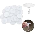 UtySty 40 Pack Self Adhesive Wall Hook Sticky Ceiling Hooks Small Disc Sticker Hanger for Christmas Festival Wedding Decorations Baloon Storage Display 2cm/0.78”