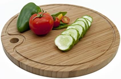 Eco-Friendly Bamboo Cutting Boards with Drip Groove. (11 3/4" Round)