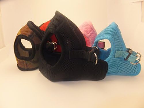 Snazzi Pet Soft Mesh Comfy Step in Dog Vest Harness for Teacups, Toys, Minis, Puppies, Small Dog Breeds 2-16 lbs, Baby Pink, Sky Blue, Black, Red, Camo X-Small, Small, Medium, Large, X-Large