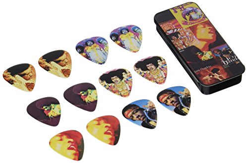 UPC 710137051102, Dunlop JHPT08H Jimi Hendrix Frontline Pick Tin, Assorted, Heavy, 6 Picks/Tin