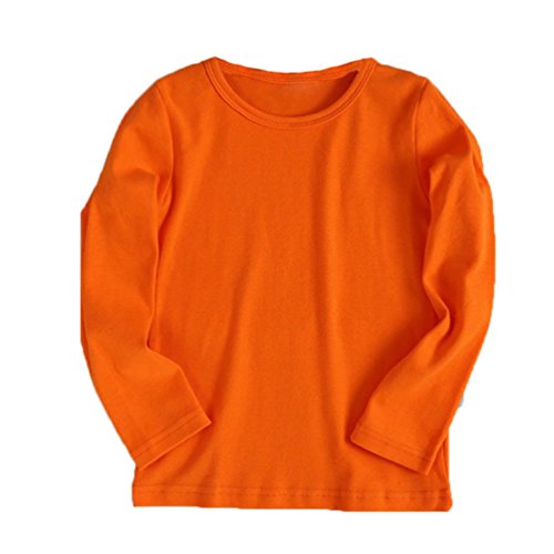 ZLOLIA Baby Clothes Autumn Winter Boy Girl Cute Long Sleeve Tops Candy Clour Underclothes (110, Orange)