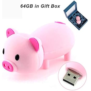 Cute USB Flash Drive 64GB, Aretop USB2.0 Cute Pink Pig Shape USB Memory Stick Pendrive for Computer 64GB Thumb Drive USB Jump Drive Data Storage Business Gift for Girls Kids Present