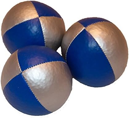 Juggling Balls - Set of 3 Professional Style (silver/blue)