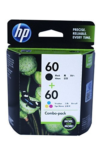 HP 60 Black and Color Combo in Genuine Original Factory Sealed Retail Packaging