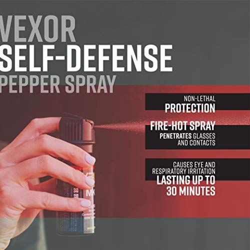 Vexor Pepper Spray w/ Holster for self defense 3 Pack, Maximum Police