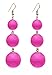 VK Accessories Thread Ball Dangle Earrings Thread Dangle Earrings Soriee Drop Earrings Beaded Ball Ear Drop Dark Pink