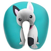 BRECKSUCH Funny Boston Terrier Print U Type Pillow Memory Foam Neck Pillow for Travel and Relief Neck Pain Fashion Super Soft Cervical Pillows with Resilient Material Relex Pollow
