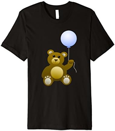 Mens Teddy bear with Blue Balloon 2XL Black