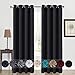 BALICHUN 2 Panels 99% Blackout Curtains Thermal Insulated Grommets Darkening Drapes for Bedroom/Living Room (Black, W52 x L84)