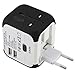 TanGeekor Universal Travel Adapter International Plug with Dual USB Charging Ports, AC Socket - White