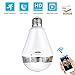WiFi Bulb Security Camera - Bonus 16GB Micro SD Card - Wireless Camera Night Vision Fisheye LED Light 360° Panoramic Remote View, Motion Detection for Home Baby Pet Monitor 2.4GHz