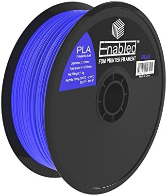 Enabled PLA 3D Printer Filament, Dimensional Accuracy +/- 0.05 mm, 1 kg Spool, 1.75 mm, Blue