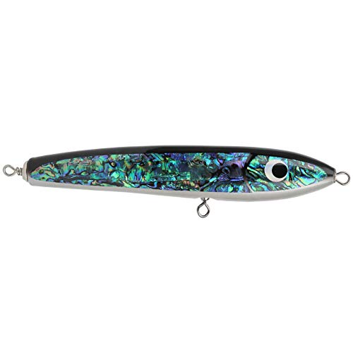 Keenso Appât De Poisson, Leurre De Poisson Portable Appât De Pêche En Coquille D’ormeau Appât De Pêche En Bois De Manivelle Pour Thon Mérou Billbirds Daurade 23×3.5 Cm