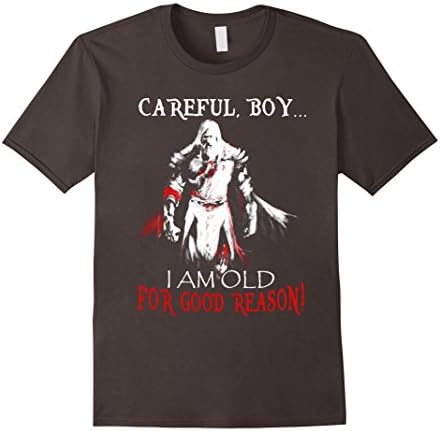 Men's careful boy i am old for good reason movie funny t shirt XL Asphalt