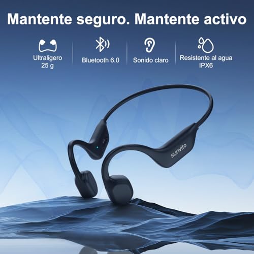 Auriculares, Auriculares Deportivos inalámbricos Bluetooth de Oreja Abierta, IPX6, Impermeables, Ligeros, con Auriculares para correrz Auriculares para Dormir