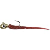Northland Fishing Tackle Impulse Rigged Tungsten Bloodworm Jig for Ice Fishing Panfish, Gold, 1/16 Oz #10 Hook, 5/Card
