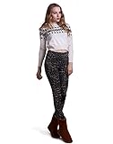 HDE Women Fleece Line Knit Leggings Winter Nordic Design Thermal Insulated Pants
