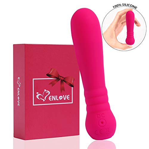 Bullet Vibrators, Enlove, Protable Adult Sex Toy with 20 Vibration Modes for Travel Clitoral G-spot Stimulation, Rechargeable Waterproof Vibrator for Men Women Couples, Rose Red