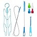 Michael Josh Hydration Water Bladder Cleaning Kit,with 4PCS Bite Valve Replacement(Fit for Most Brands),4 in 1 Cleaner Pack for Universal Reservoir Storage Bag Backpack Bottles