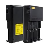 Veeki Universal Battery Charger With Four Independent Slots And Automatically Stop Charging Fit For 26650 22650 18650 17670 18490 17500 18350 16340 10440 Etc.