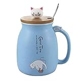 HwaGui - Cute Mug Kawaii Cup Ceramic Mug With Lid