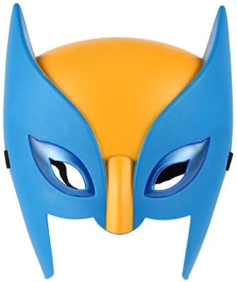 vcbbvghjghkhj Children Mask Performance Property Superhero Mask For Children With Lightblue&yellow