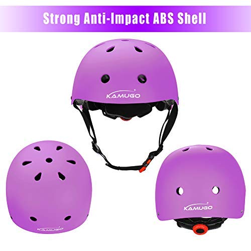 KAMUGO Kids Adjustable Helmet, with Sports Protective Gear Set Knee
