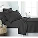 Reliable Bedding Egyptian Luxury 1800 Hotel Collection Bed Sheet Set - Deep Pockets, Wrinkle and Fade Resistant Sheet and Pillow Case Set - (Queen, Black)