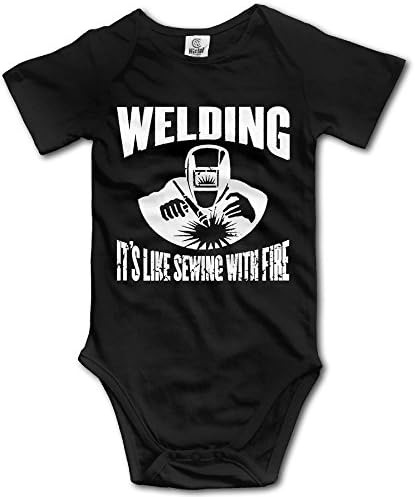 KAOMAOXI Baby Onesies Welding It's Like Sewing With Fire Toddler Baby Short Sleeves Vest Rompers