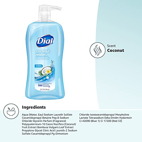 DIAL BODY WASH, REFRESH & RENEW COCONUT WATER, 32 FL OZ