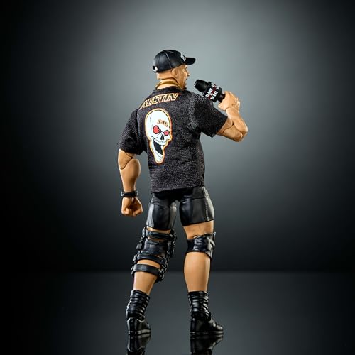 Mattel Mattel WWE Elite Series 122 "Stone Cold" Steve Austin Action Figure and Accessories Set with 6" Collectible Figure with 25Points of Articulation and Interchangeable Hands, JHT52