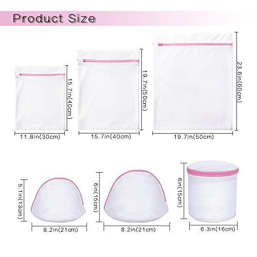 Set of 6 Mesh Laundry Bags KSANA Durable Mesh Wash Laundry Bag Suitable for Blouse, Hosiery, Stocking, Underwear, Bra and Lingerie, Travel Laundry Bag