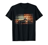 Motorcycle American Flag patriotic vintage July 4th shirt