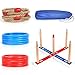 Juegoal Ring Toss Throwing Game Indoor Outdoor Game with 5 Ropes 10 Plastic Rings for Kids