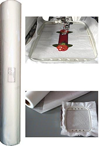 Water Soluble Embroidery Stabilizer & Backing - Nonwoven Wash Away - 24"x25yd Roll - 40gsm - for Free Standing Lace, Cutwork - ThreaDelighT Brand Super Stable Embroidery Stabilizer Backing