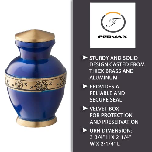 Fedmax Small Urns for Human Ashes Adult Male or Female Set of 6 Blue