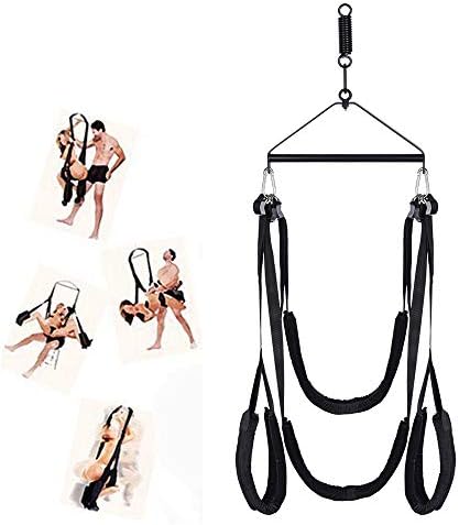 3rd Generation Indoor Swing Set Adjustable Adult Swing Set Support 800 Lbs Couples Swing Toy Rope(Black)