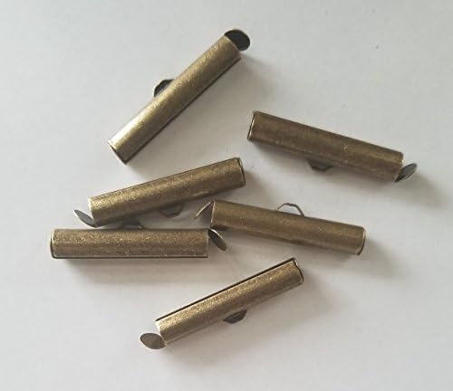 20pcs Tube Clasps for Jewelry Making, Loom Jewelry Clasp, Brass Slide On, Bracelet Necklace Antique Bronze 25x5mm