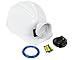 Light-up Hard Hat Including Miner, Railroader, Builder and Spelunker Helmet Labels (White)