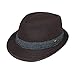 Dorfman Pacific Mens Wool Blend Fedora Hat with Herringbone Band,X-Large / 23 1/2-24 Inches,Black