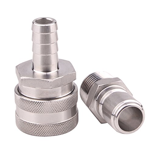 DERNORD Stainless Steel Quick Disconnect Set Beer Brewing Connector