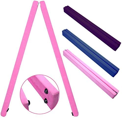 WamieHomy Gymnastic Folding Balance Beam Equipment Floor Balance Beams - 8ft For Home Use Gymnastics Kids Beginner Training Sports Exercise