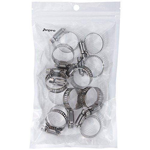 Anpro Pack of 12 Hose Clamp Stainless Steel Clamps Worm-Gear Hose Clamp, Miniature Power-Seal Worm-Drive Kit, 1/2-1-1/16(14-27mm) - Thumbnail 6