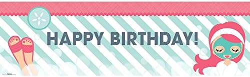 Little Spa Salon Makeover Party Supplies - Large Vinyl Birthday Banner 30" x 100"