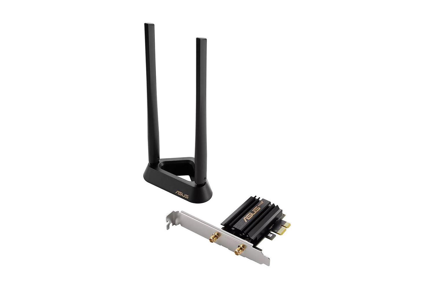 Asus (PCE-AXE59BT) AXE5400 Wi-Fi 6E Tri-Band PCI Express Adapter, Bluetooth 5.2, OFDMA & MU-MIMO, External Base